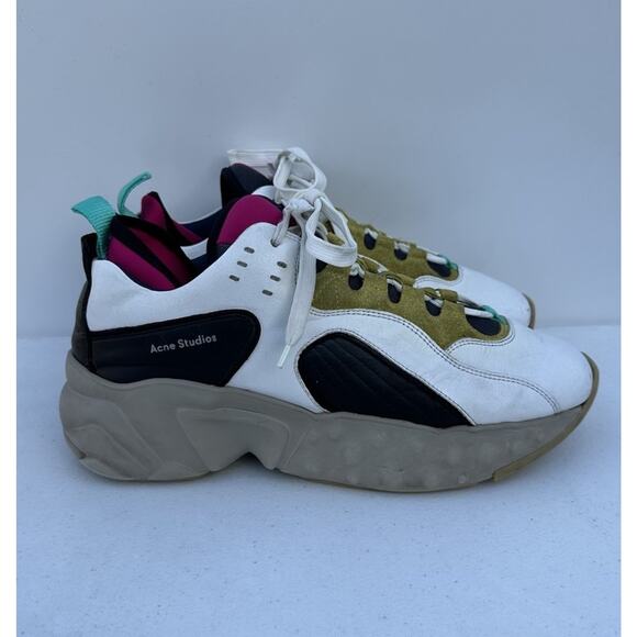 Acne Studios Rockaway Beige Yellow Suede Mesh Sneaker Men’s Size EU 42 main image 15